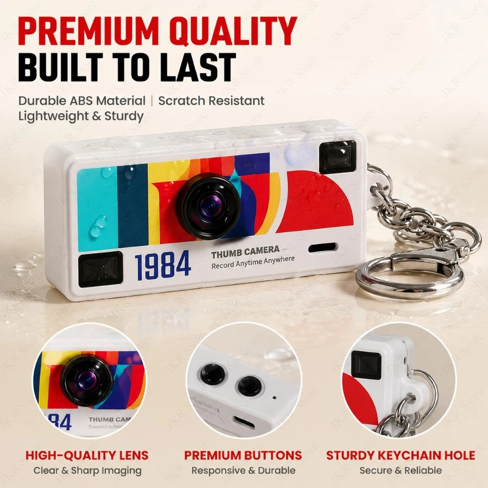 Mini Retro Thumb Camera Keychain With 1080P Video